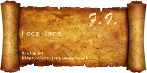 Fecz Imre névjegykártya